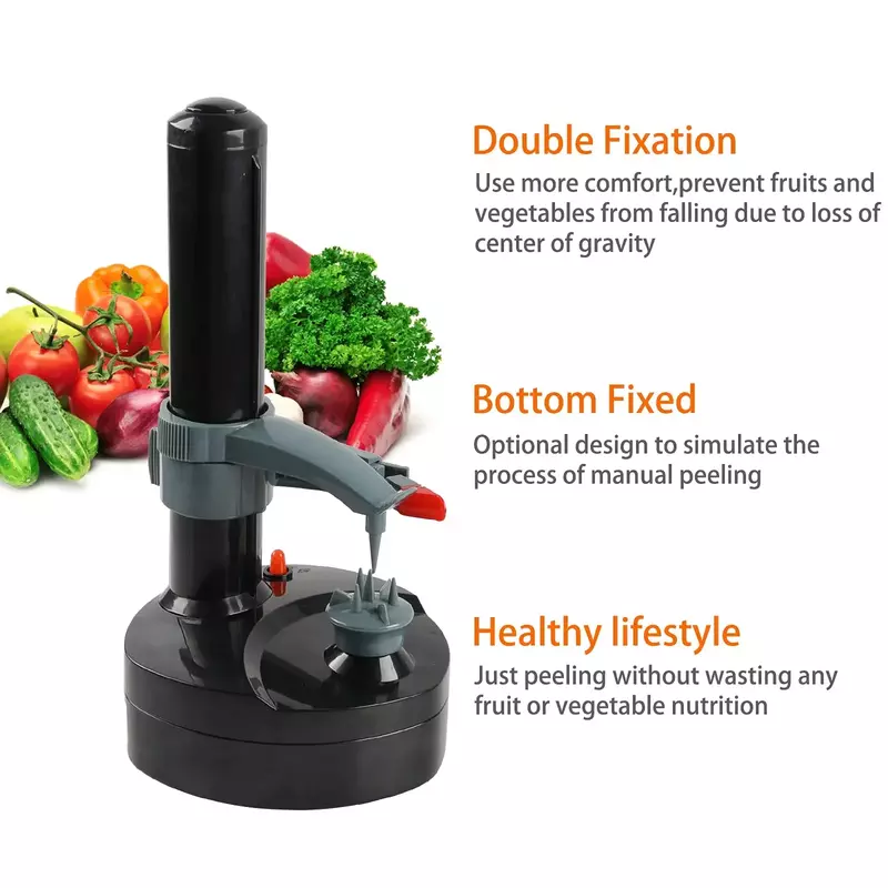 Electric Potato Peeler with 1 Replacement Blades Stainless Steel Automatic Rotating Fruits Fruit Peeler Apple Paring Machine