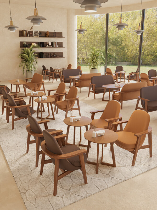 Meja dan kursi, kombinasi toko kopi teh susu toko kue makanan penutup toko buku santai bar komersial kursi sofa tunggal