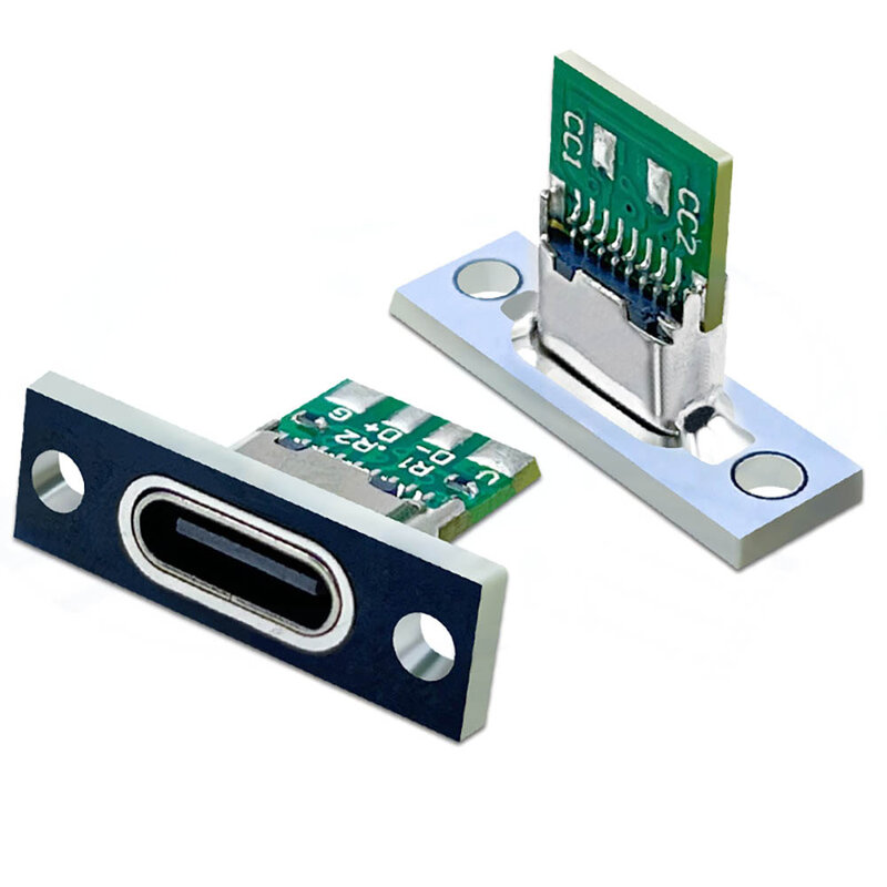 C 타입 방수 스트립 라인 솔더 조인트 암 커넥터 잭 충전 포트 USB 소켓 커넥터, 2 4 6 핀, 1-10 개