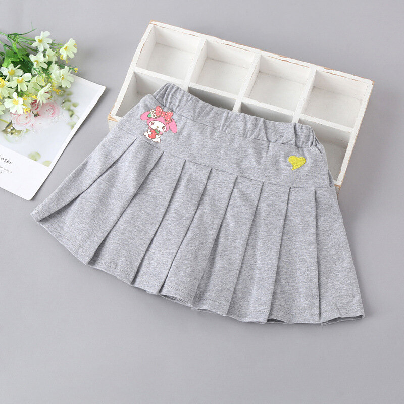 Anime Sanrio Cinnamoroll Children Clothing  Hello Kitty My Melody Girls Jk Pleated Skirt Bustier Skirt Children Bottoms Skirt