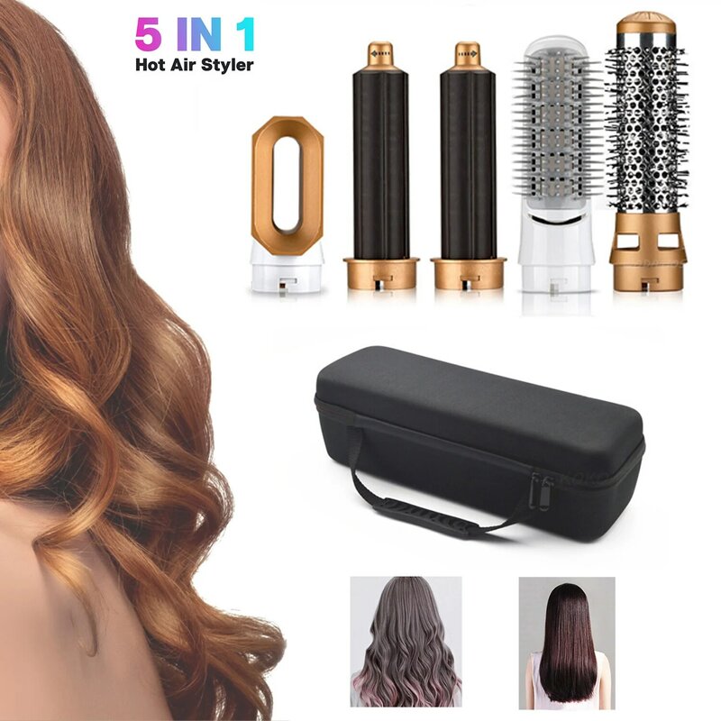 Электрический Фен 5 в 1, расческа для волос с отрицательными ионами, выпрямитель, щетка, фен, Воздушная расческа, палочка для завивки, съемная кисть в комплекте