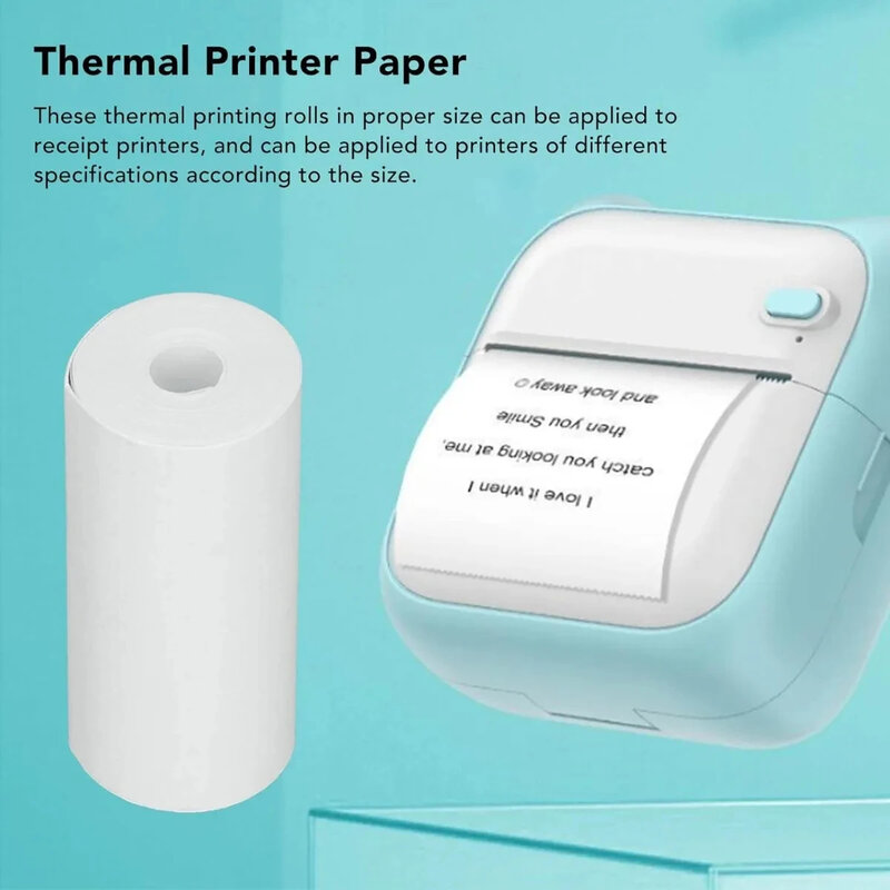 Rotoli di carta stampabile da 10 rotoli Mini carta per stampante etichetta termica 57X25mm rotoli di carta termica sensibile al calore stampabile bianca
