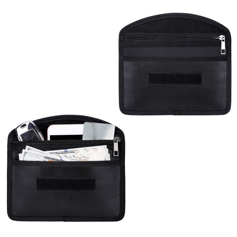 2X cartella portadocumenti portatile ignifuga e impermeabile portadocumenti portamonete portamonete portamonete borsa Anti-segnale