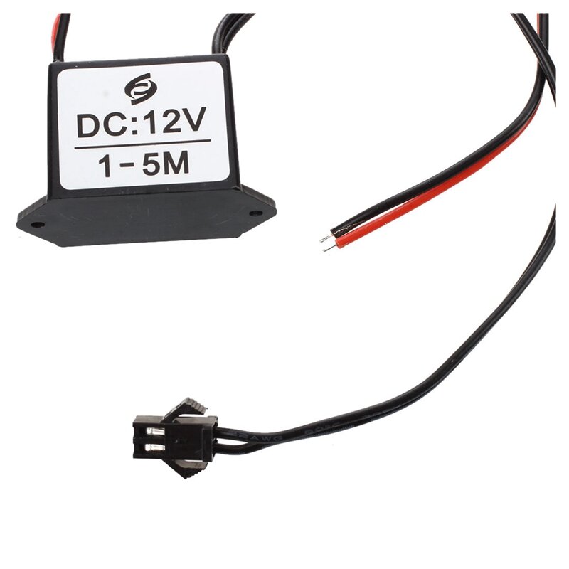 2X Red-Black Cable DC 12V EL Wire Neon Glow Strip Light Driver Unit Inverter