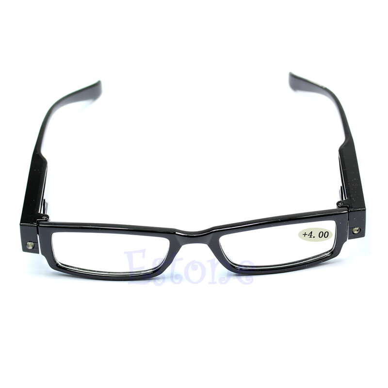 Kacamata Baca LED Banyak Kekuatan Kacamata Spectacle Diopter Kaca Pembesar Menyala + 1.0 + 4.0