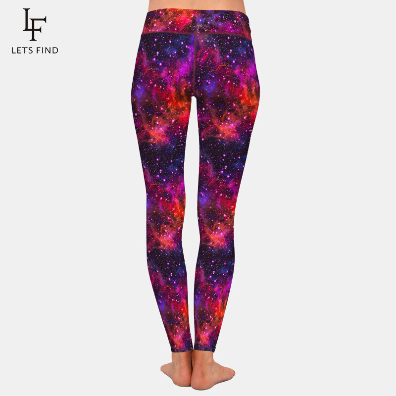 LETSFIND 2020 Galaxy สวยงามออกแบบคุณภาพสูงฟิตเนส Leggings แฟชั่นผู้หญิงเอวสูงกางเกงขายาว