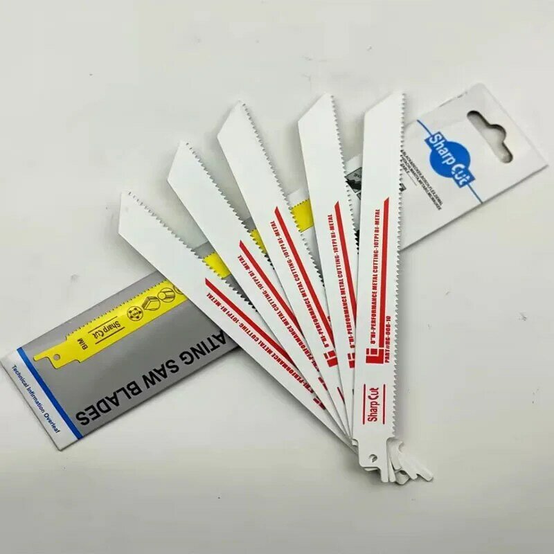 5 Pack 8 "10TPI Bimetaal Reciprozaag Blade Voor Snijden Metalen Diy Gereedschap Accessoires Sloop Sabre Zaagbladen Jigsaw cut