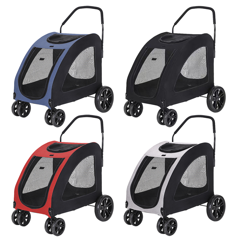 Portable Large Pet Cart with Carrier Folding Type 4-wheel Dog Stroller for 50KG Large Dogs To Carrying DTC-909