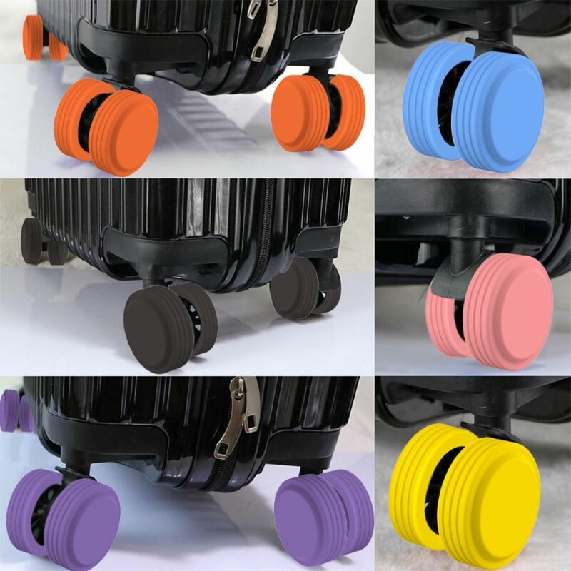 Cubierta de ruedas de equipaje silenciosa, Protector de ruedas de silicona, reducción de ruido, duradero, Universal, 4 u 8 piezas