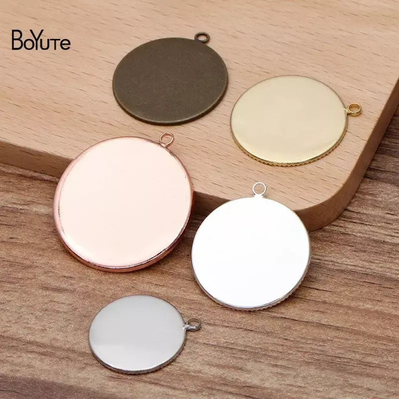 BoYuTe (50 Pieces/Lot) Fit 20-25-30MM Cabochon Base Settings Handmade Diy Pendant Base Blank Tray Jewelry Accessories