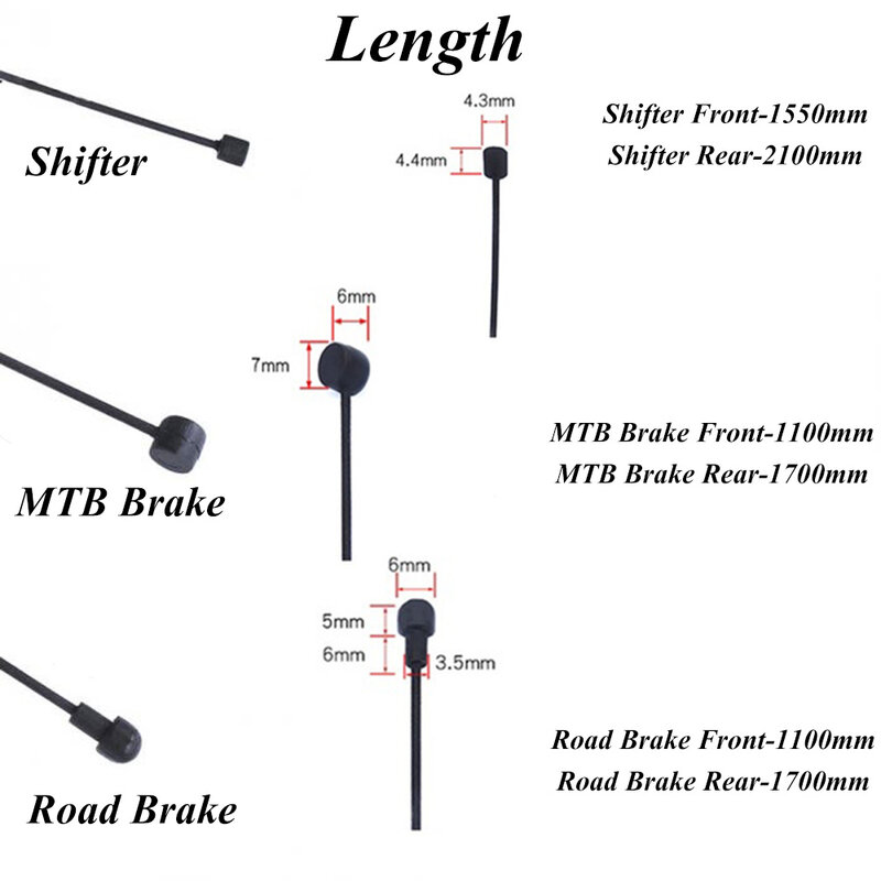CNC teflonowe hamulce do zmiany biegów Iner Line do roweru szosowego MTB przerzutka hamulca kabel hamulcowy