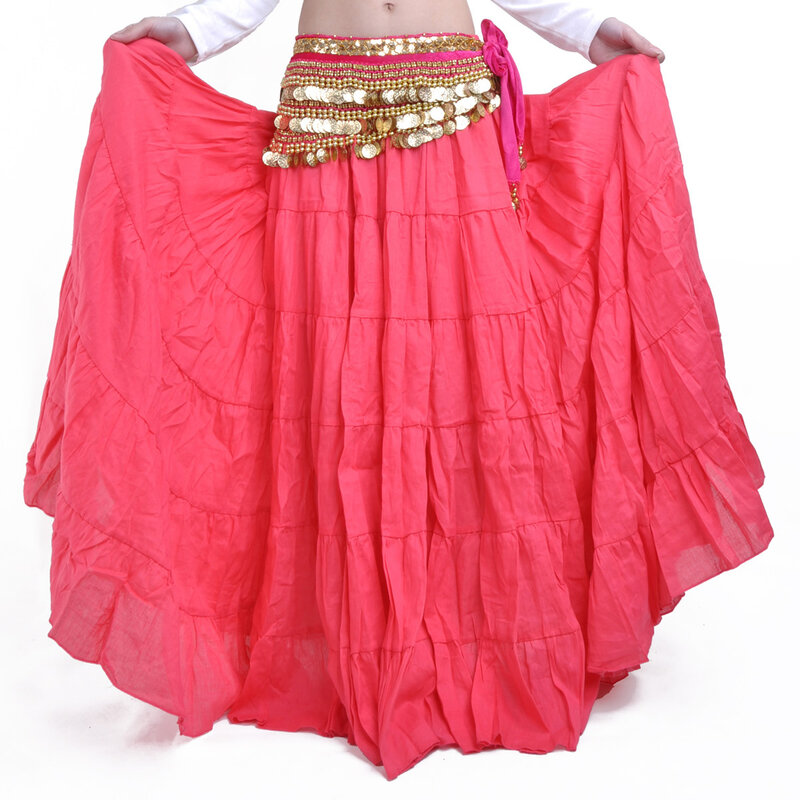Bohemian Skirt Tribal Dance Skirt Belly Dance Swing Skirt Costume Ethnic Style (No Belt) Stage Performance Dance Accessories