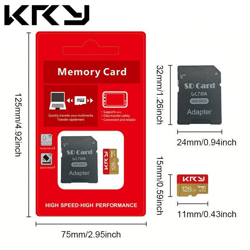 SD-карта Micro Memory U3 32 ГБ 64 ГБ 128 ГБ SD-карта SD/TF флэш-карта 128 ГБ 64 ГБ U3 Class 10 Карта памяти 32 ГБ для телефона