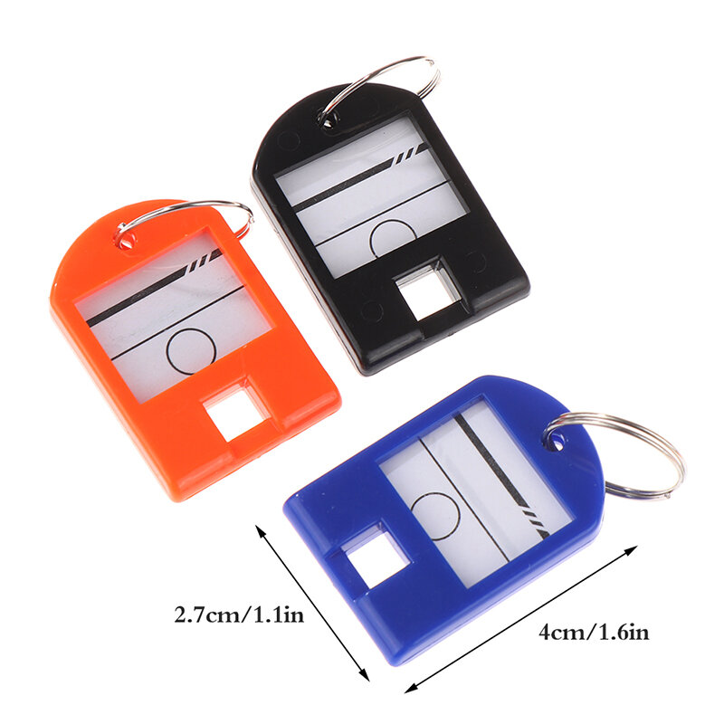 10Pcs Plastic Luggage Tags Name Baggage Keychain Key Tags Ring Label Numbered Key Chains Key Rings for School Home Office