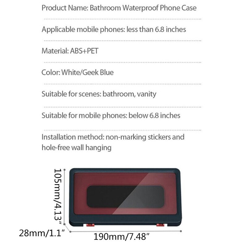 Waterproof Phone for Case Wall Mount Mobile Phone Holder for Home Bathroom Hanging Rack Sealing Protective Cover Shelf