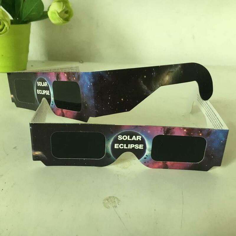 Gafas de Eclipse Solar de papel, lentes para ver, gafas de Eclipse Lunar, vidrio de Eclipse Solar Total