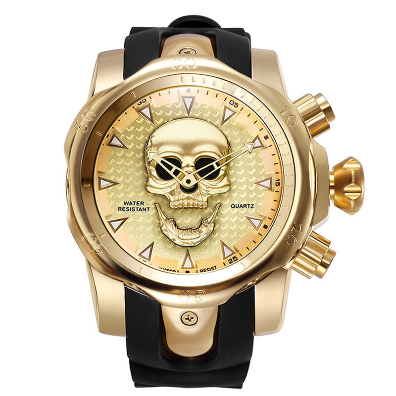 New Cool Skull Watch Men Watches Fashion Water Resistant Quartz Wristwatches Sports Watch Male Relogios Masculinos Drop Shipping
