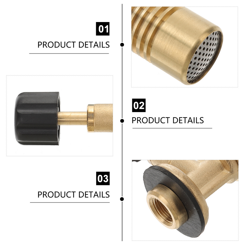 Blowtorch Heating Burner Brass Bunsen Lamp Head Supply Accessory Adjustable Outdoor