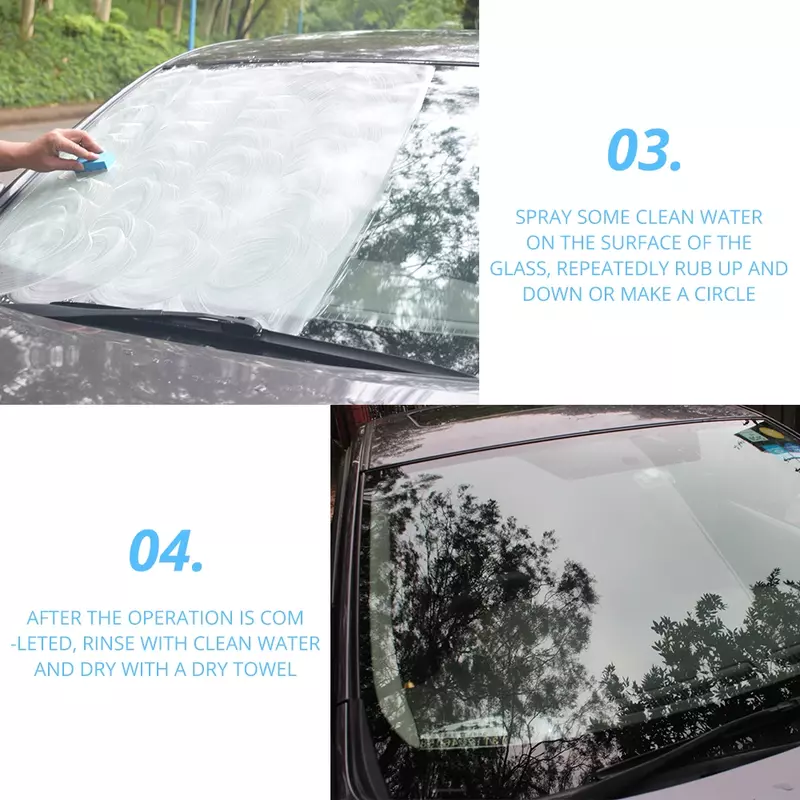 Auto Car Glass Polishing Degreaser Cleaner Oil Film Clean Polish Paste for Bathroom Window Windshield Windscreen Wash Agent Tool