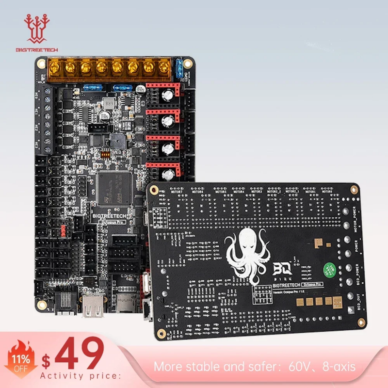 Placa base BIGTREETECH Octopus PRO V1.0, placa base de 32 bits, actualización de placa de Control Octopus TMC5160T TMC2208 VS Ender3 V2 para impresora 3D CR10