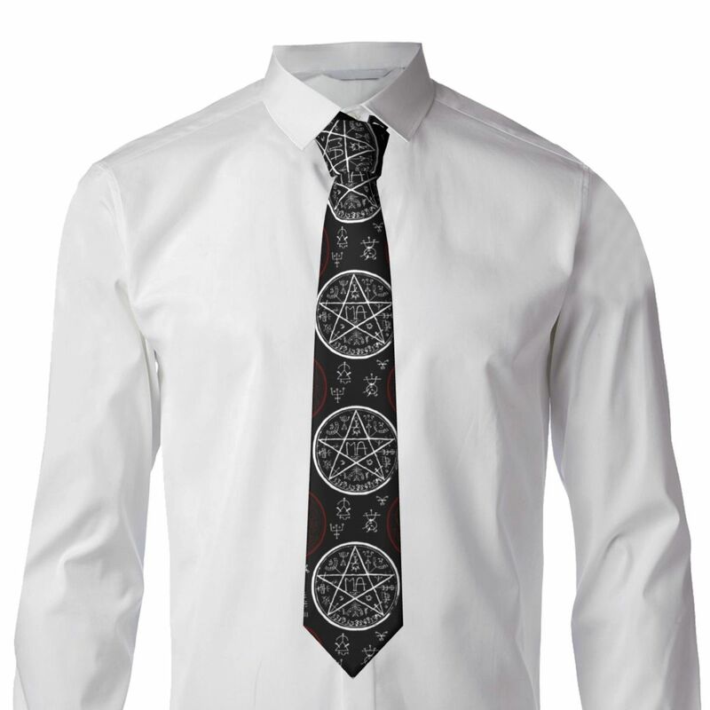 Галстук с пентаграммой и мистическими символами для мужчин и женщин, галстук, аксессуары для одежды