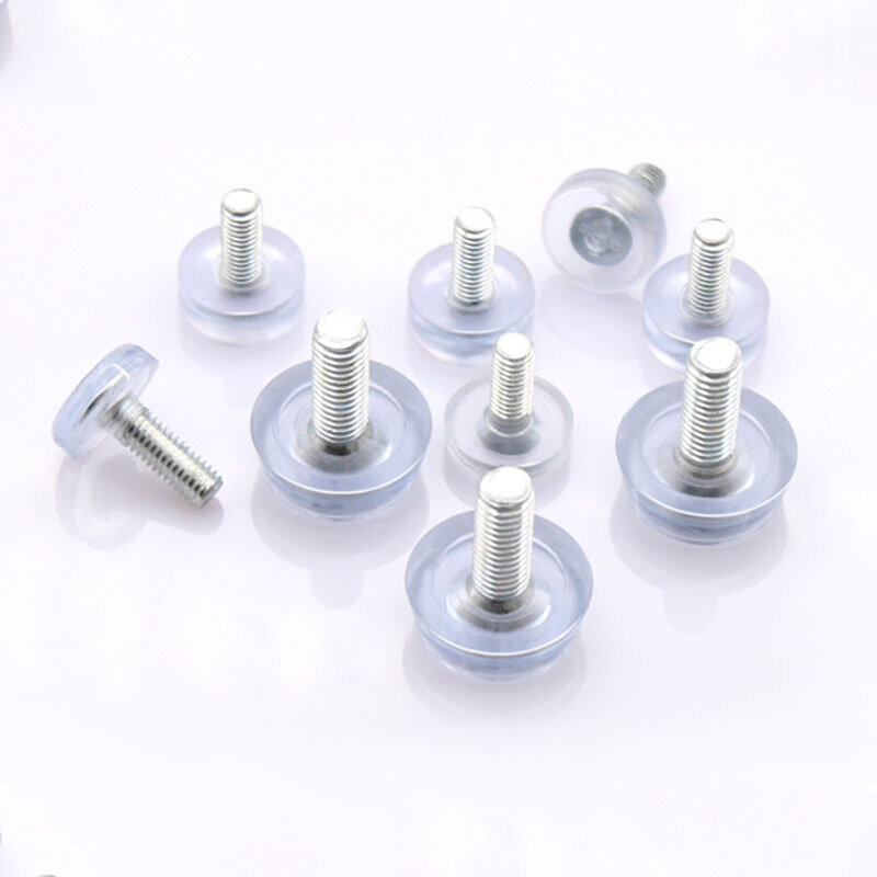 Screw M6 M8 Furniture Glide Levelling Feet Adjustable Leveler Pads Transparent Furniture Levelers for Table Chair Leg Clear
