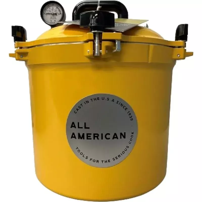 All American 192qt Panela de Pressão e Canner, Mostarda, Adequado para Fogões a Gás, Elétricos ou Flat Top, The 921, 21.5qt