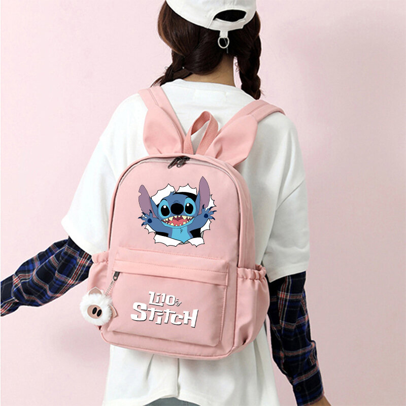 Disney-Mochila Lilo e Stitch para meninas e meninos, mochilas escolares casuais, mochila fofa, estudante, adolescente, criança, presente de aniversário infantil, brinquedo