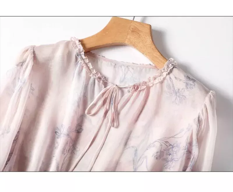 YCMYUNYAN-camisas Vintage de gasa para mujer, blusas estampadas de verano, Tops holgados de tres cuartos, ropa de moda con cuello redondo