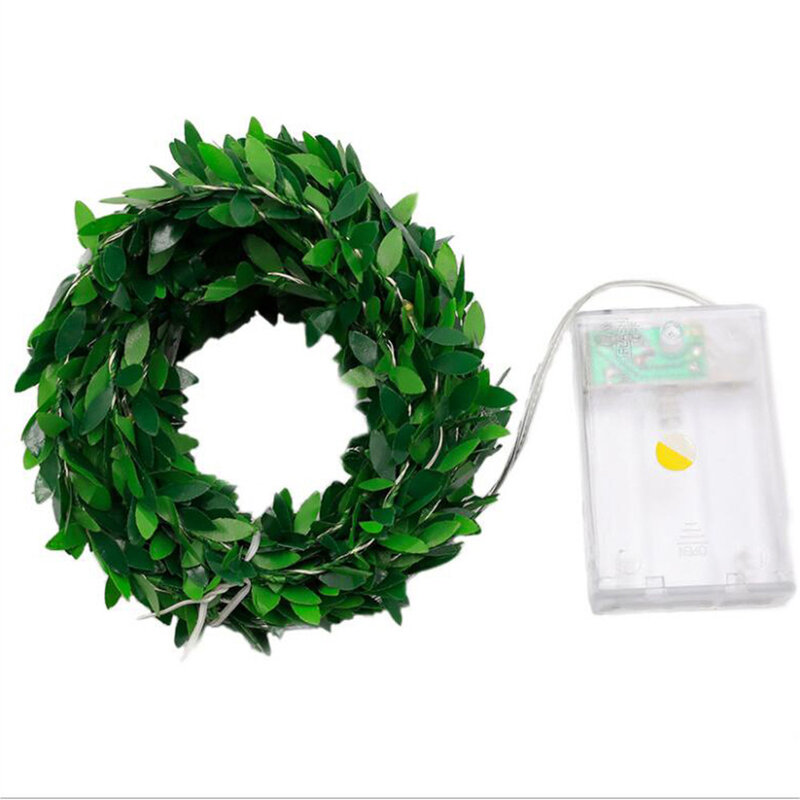 2/3/5/10M Artificial Green Leaf Garland String Light Warm White Ivy Vine String Light for Christmas Party New Year Wedding Decor