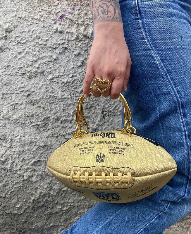 Sac à main de forme spéciale de rugby créatif américain, sac de simulation portable, sac à main de niche, sac à fouet haut