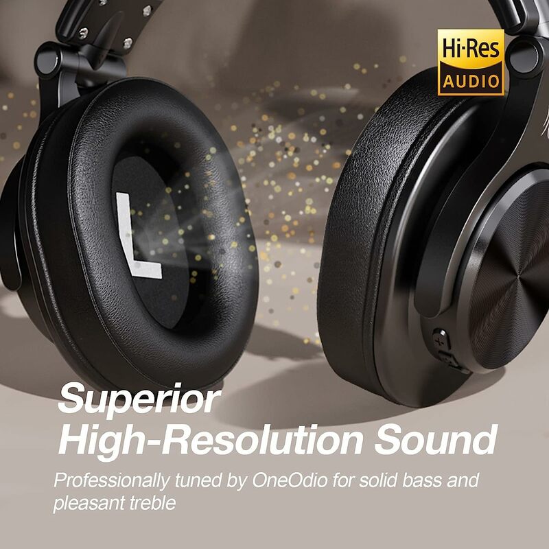 Oneodio – ecouteurs bluetooth 5.2 A70-X Fusion, casque d'écoute stéréo Hi-Res Audio, Over Ear sans fil pour l'oreille, moniteur d'enregistrement professionnel DJ 72H
