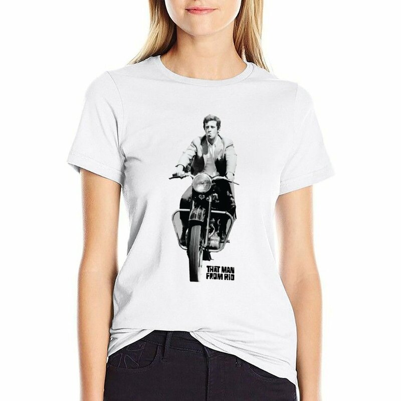 Jean Paul Belmondo 여성용 티셔츠, 그래픽 티셔츠, 플러스 사이즈 상의, 히피 옷, 고양이 셔츠