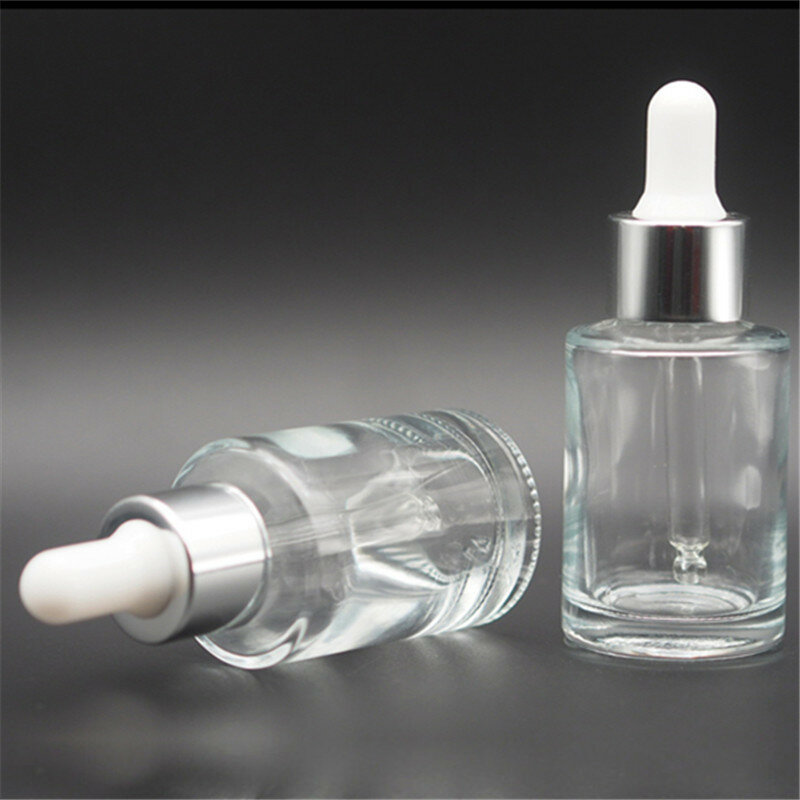 Gotero de vidrio esmerilado transparente, botella de pipeta vacía, botellas rellenables de aceite esencial, contenedor para cosméticos, 30ML