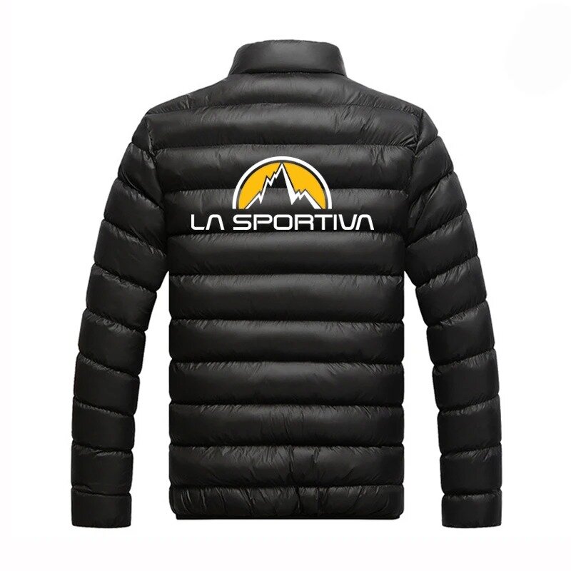 2024 autumn and winter men's La Sportiva Logo printing fashion outdoor high-quality warm four-color zipper cotton-padded jacket.