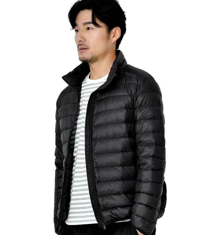 Mais tamanho masculino blusão de vento jaqueta de penas S-6XL leve portátil quente casaco de inverno dos homens para baixo jaqueta ultra leve para baixo