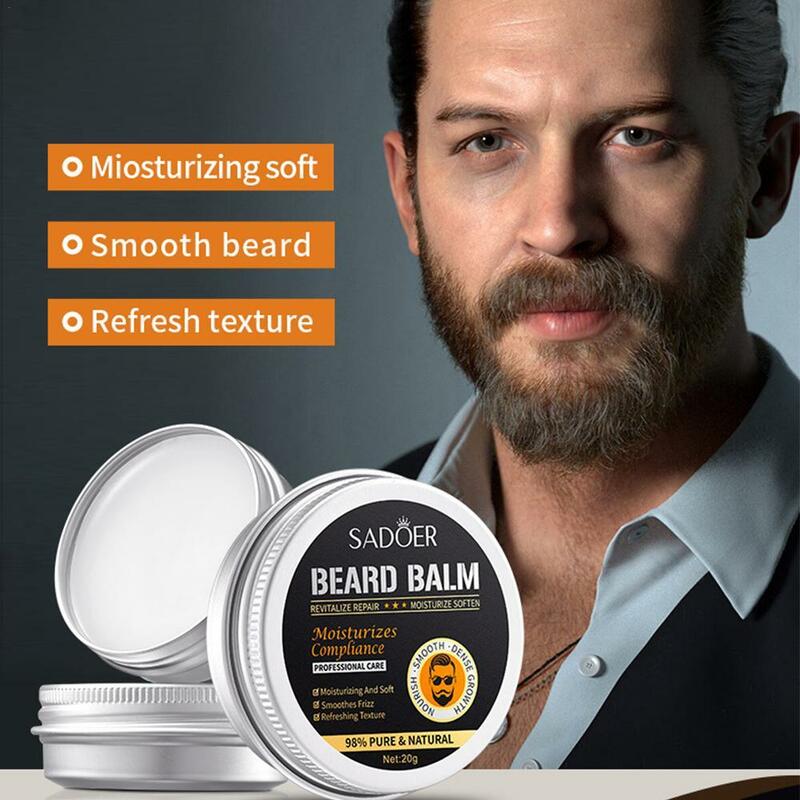 20g balsamo per barba biologico cera per baffi idratante levigante efficace Promte crescita della barba cura della barba prodotto per lo Styling dei capelli