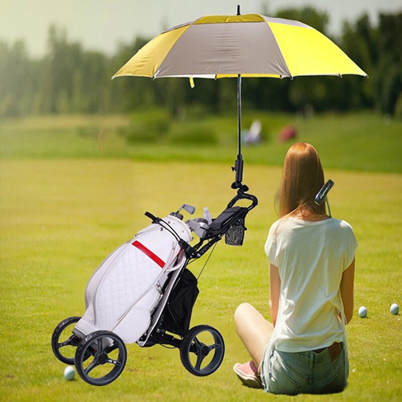Golf Push Cart Umbrella Holder, Stand, perfurado, Clip, fixação, carrinho, bicicleta