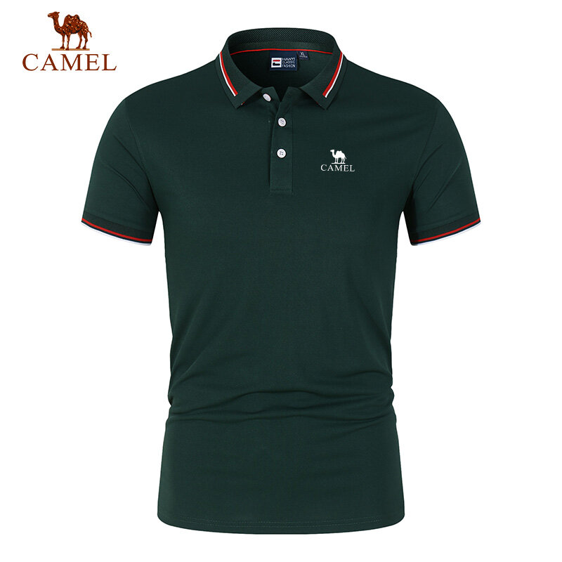 Embroidery CAMEL New Summer Polo Shirt Men Hot High Quality Men's Short Sleeve Top Business Casual Polo-shirt for Men
