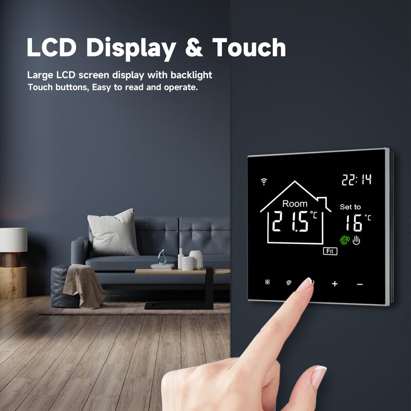 Termostato Inteligente Tuya con Wifi, Pantalla Táctil LCD para Calefacción Eléctrica de Suelo, Control Remoto de Temperatura de Caldera de Agua o Gas
