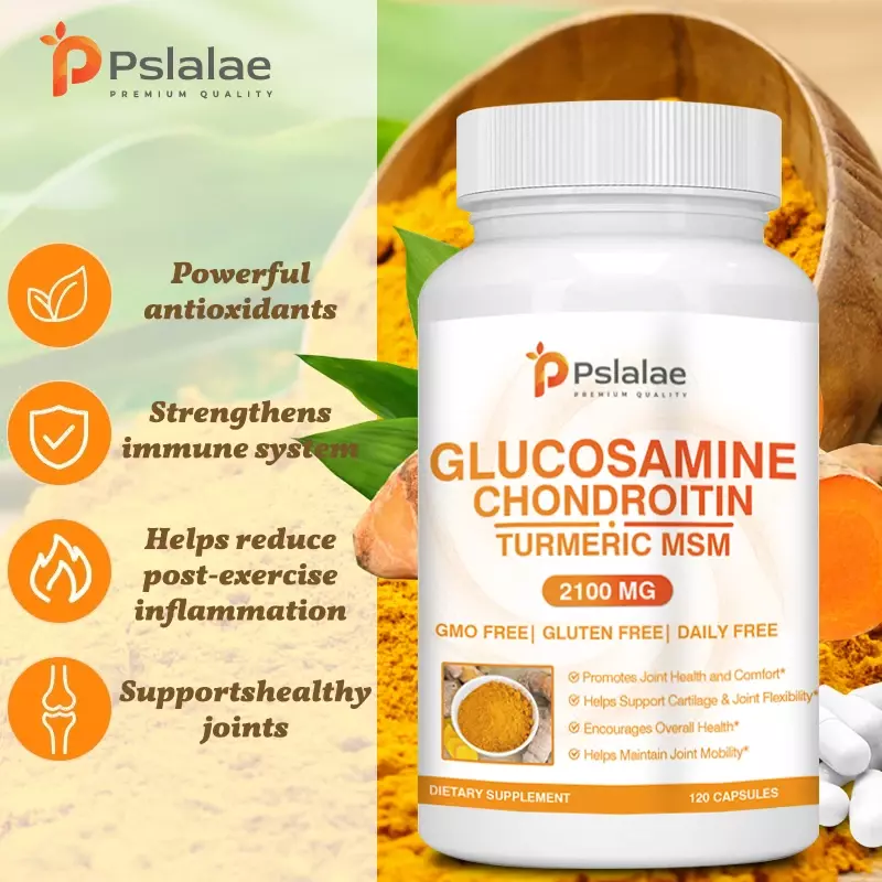Glucosamina condroitina cúrcuma MSM, alivia el dolor articular y tiene propiedades antioxidantes