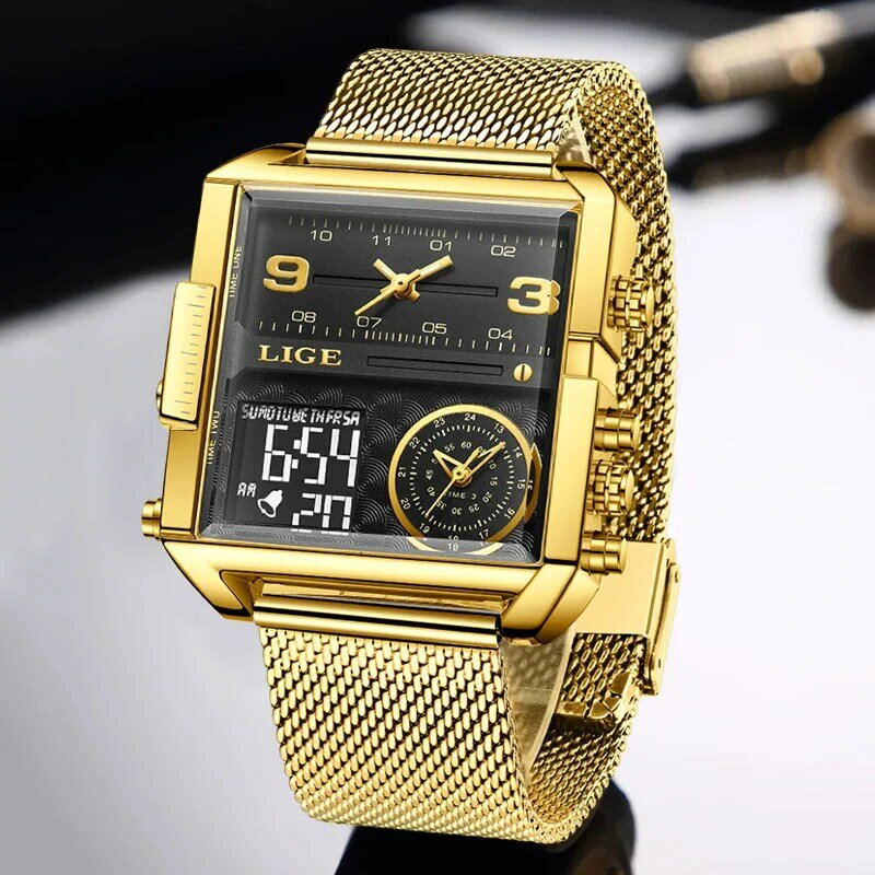 LIGE Casual Women Watches Top Brand Luxury Gold Ladies Watch Stainless Steel Band Classic Bracelet Female Clock Relogio Feminino