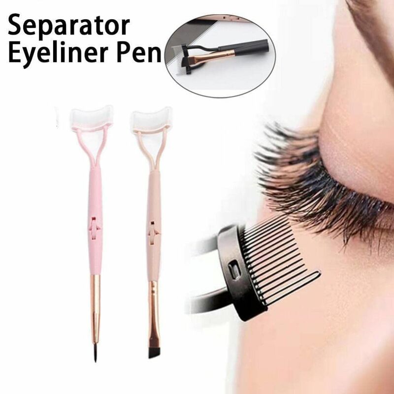 Dobrável Double Head Eyelash Brush Curler de sobrancelha de plástico Separador de cílios Mascara Beauty Makeup Tool