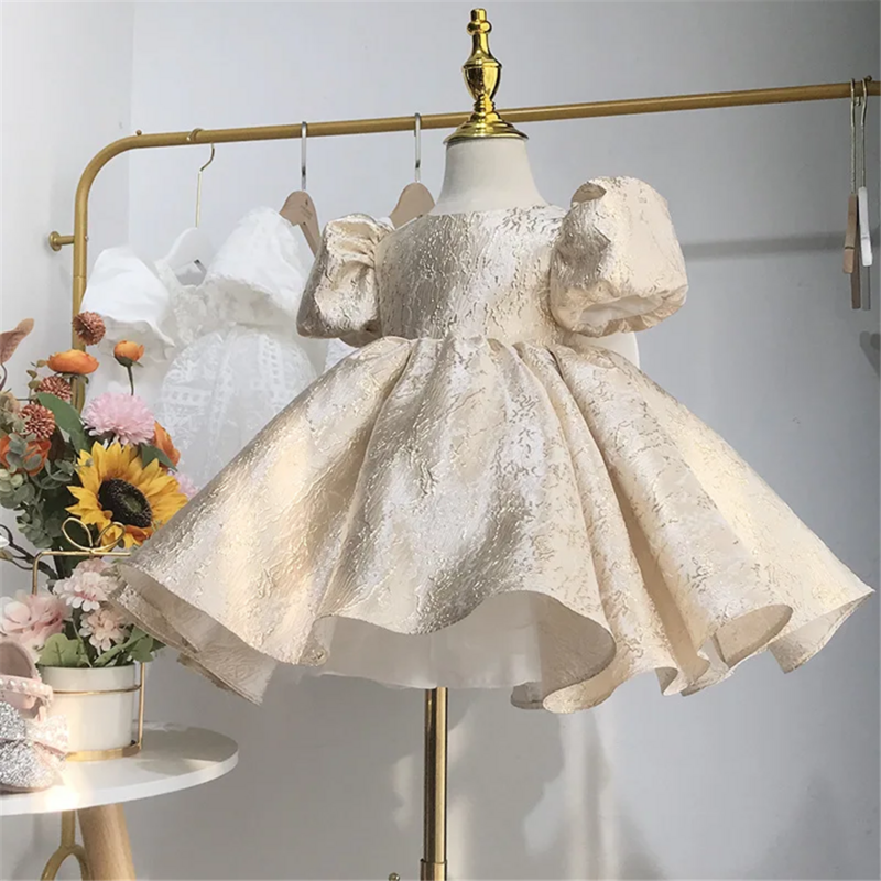 Vestidos de niña de flores con estampado de tafetán de ángel blanco sin mangas, fiesta de cumpleaños de boda, banquete de princesa, primera comunión