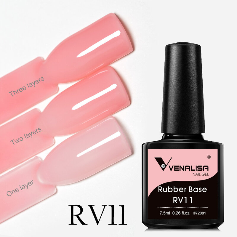 Venalisa Nagelgellak 7.5Ml Gelei Roze Kleur Rubber Basislaag Semi-Permanente Pastellak Franse Gel Nail Gellack