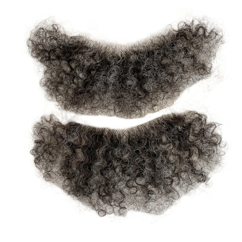 الهندي عذراء الشعر البشري استبدال 4 مللي متر موجة 1b10 رمادي الأفرو شعري للرجال الخسارة