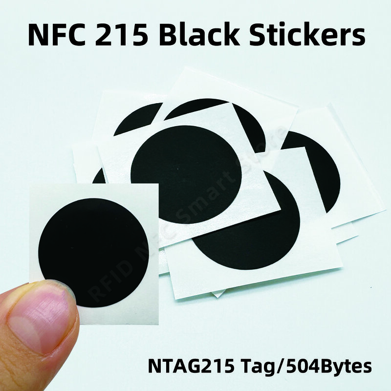 NFC Tag 13.56MHz ISO14443A Nt/ag215 Sticker White/Black NFC Phone Available RFID Stickers Adhesive Labe Compatible Tagmo