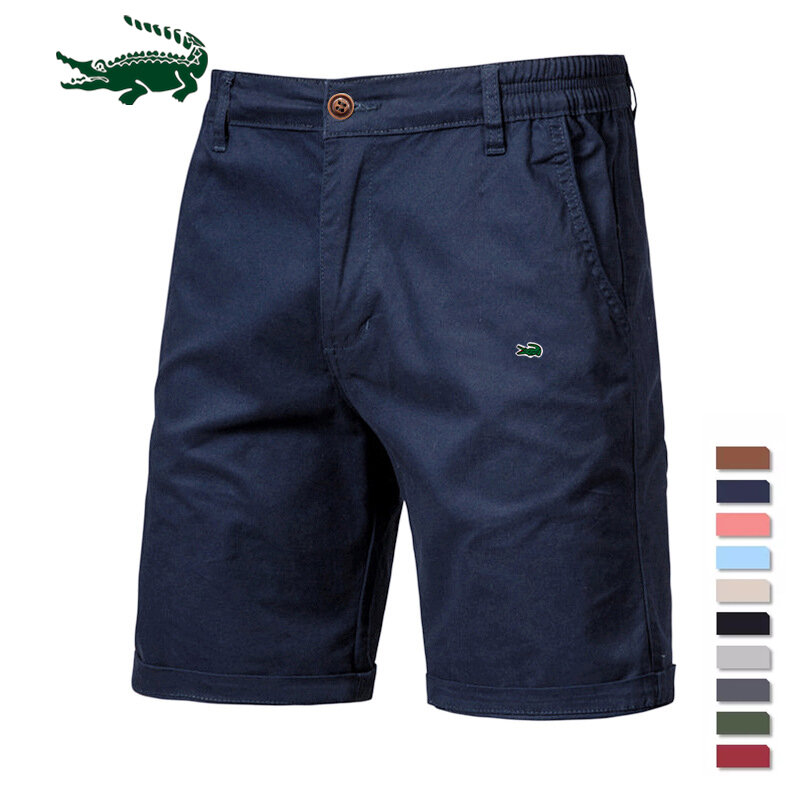 2023 neue Sommer Baumwolle feste Shorts Männer hochwertige lässige Business soziale elastische Taille Männer Shorts 10 Farben Strand Shorts