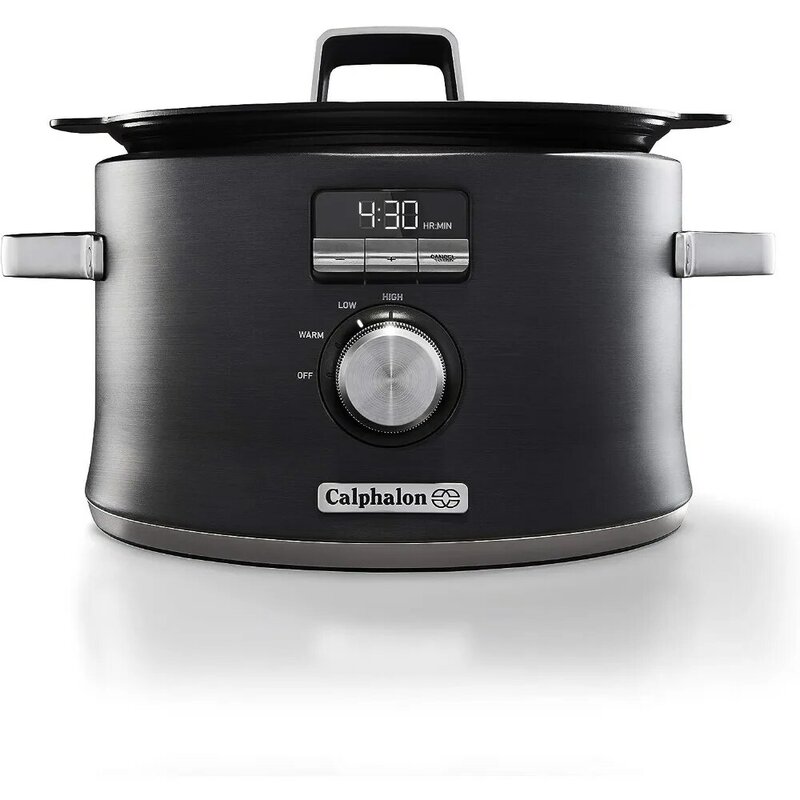 Slow Cooker with Digital Timer and Programmable Controls, 5.3 Quarts, Stainless Steel