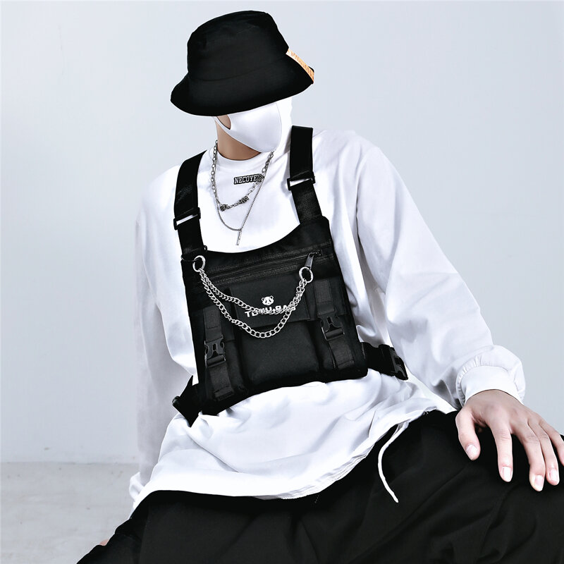 Functional Tactical Bag Vest Bag Personality Bag Workwear Ins Fashion Brand Street Chest Bag Men's Hip-hop Bag